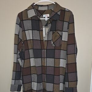 Denim&Co Multicolor Plaid Casual Shirt